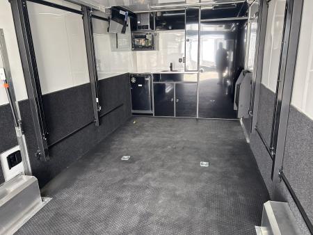 New 2026 ATC 28 FT ROM 450 ALUMINUM ENCLOSED CAR HAULER PREMIUM ESCAPE DOOR TRACK DAY TRAILER WITH BATHROOM 10K GVWR