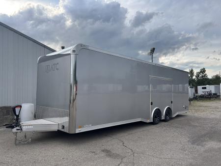New 2026 ATC 28 FT ROM 450 ALUMINUM ENCLOSED CAR HAULER PREMIUM ESCAPE DOOR TRACK DAY TRAILER WITH BATHROOM 10K GVWR