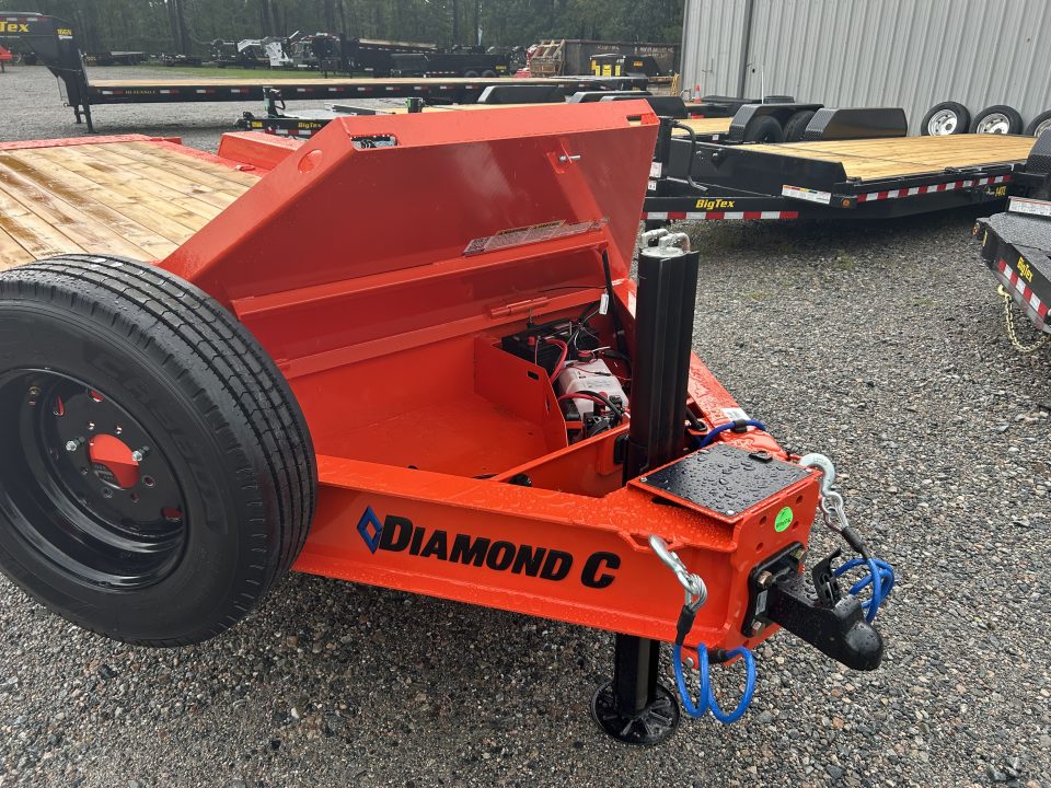 New 2027 Diamond C HDT210 Tilt Trailer, 82x20 (16ft+4ft) HUGE 10K Super Single Axles, Hydraulic Jack, #18460 Payload