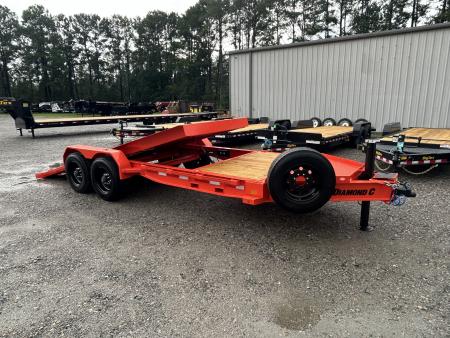 New 2027 Diamond C HDT210 Tilt Trailer, 82x20 (16ft+4ft) HUGE 10K Super Single Axles, Hydraulic Jack, #18460 Payload