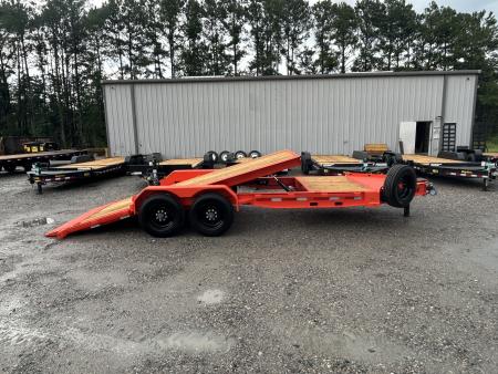 New 2027 Diamond C HDT210 Tilt Trailer, 82x20 (16ft+4ft) HUGE 10K Super Single Axles, Hydraulic Jack, #18460 Payload