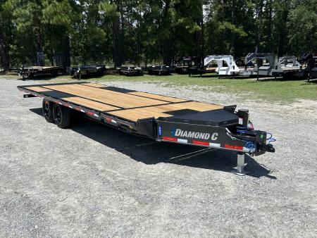 New 2027 Diamond C DET208 Tilt Trailer, 8.5x24 (20ft+4ft) Tilt with 8K Axles, #12,700 Payload