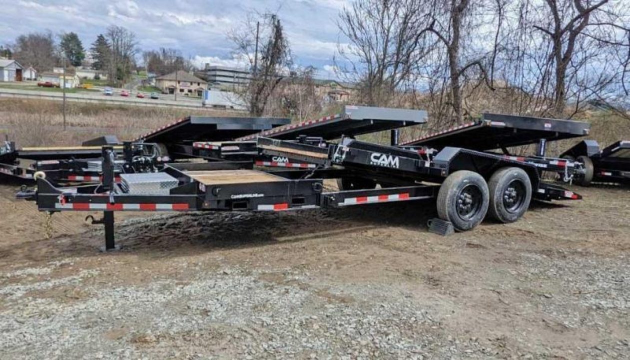 New 2027 CAM SUPERLINE 19' (4+15) Lo Pro Split Tilt Trailer w/ Pallet Fork Carrier