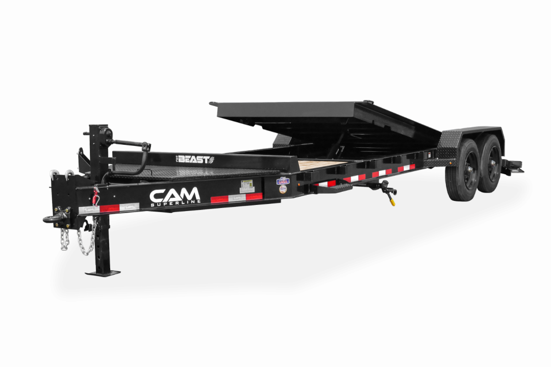 New 2027 CAM SUPERLINE 22' (4+18) HD "BEAST" Lo Pro Split Tilt Trailer (10K AXLES)