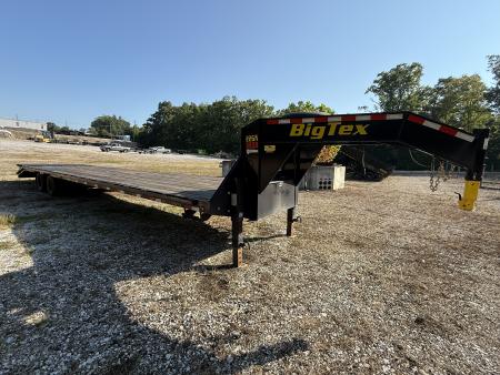 Used 2026 Big Tex 22GN-40 Flatbed Trailer, 35+5, MEGA RAMPS, 2 SPD JACKS, SPARE TIRE