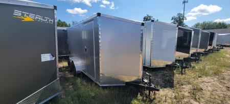 New 2027 Stealth Trailers 7X14 SILVER 7K 6'6" W/ RAMP Cargo / Enclosed Trailer