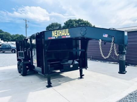 New 2027 Nexhaul 7X14 Gooseneck Dump Trailer 15K w/4ft Walls
