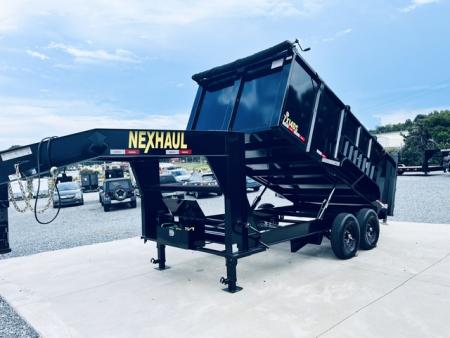 New 2027 Nexhaul 7X14 Gooseneck Dump Trailer 15K w/4ft Walls