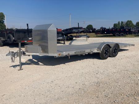 Used 2020 Aluma 82X20 TANDEM 7K ALUM TILT W/ ROCK SHIELD, ALUM DECK, IN FLOOR LIGHTS & IN BED LIGHTS Tilt Trailer