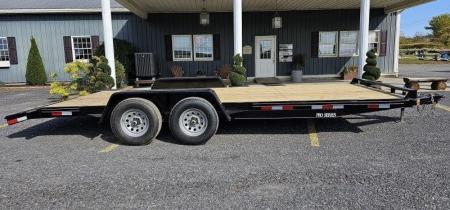 New Quality Pro Grade Wood Deck Car Hauler 20' - 9990 GVWR - Spare Mount