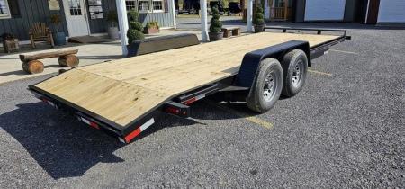 New Quality Pro Grade Wood Deck Car Hauler 20' - 9990 GVWR - Spare Mount