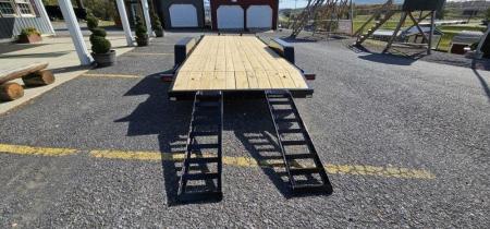 New Quality Pro Grade Wood Deck Car Hauler 20' - 9990 GVWR - Spare Mount