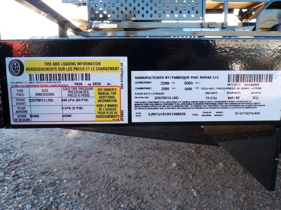 New *2027 Sure-Trac UTT8214 Utility Trailer