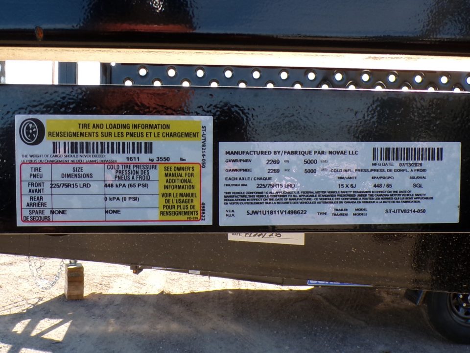 New *2027 Sure-Trac UTV8214 Utility Trailer