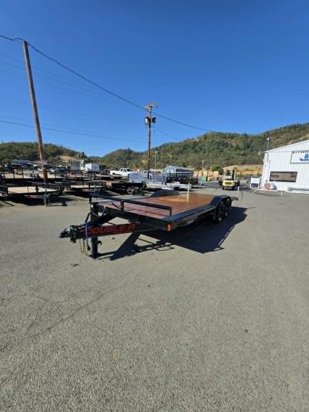 New CAR HAULER 2027 8X20 DOUBLE A ROCK CRAWLER DRIVE OVER FENDERS 14,000 GVWR TRAILER BLACK