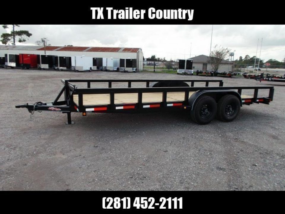 New 2027 J&C Trailers 83x20 14K Utility Trailer / 7000# Axles / 3" Heavy Duty Square Tubing / 5ft C-Channel Ramps
