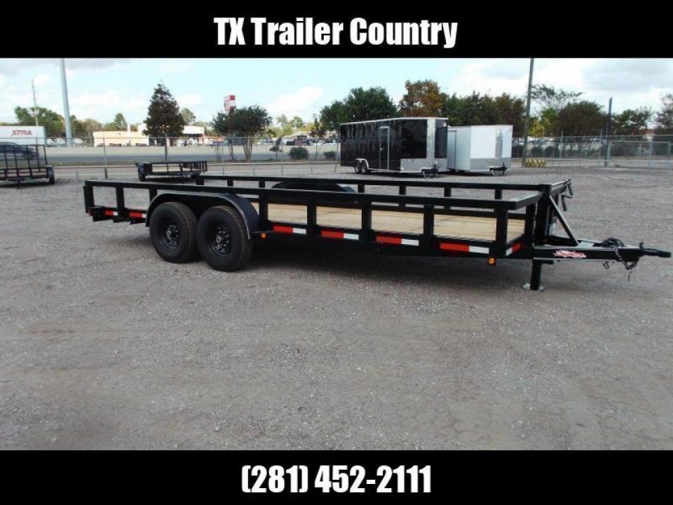 New 2027 J&C Trailers 83x20 14K Utility Trailer / 7000# Axles / 3" Heavy Duty Square Tubing / 5ft C-Channel Ramps