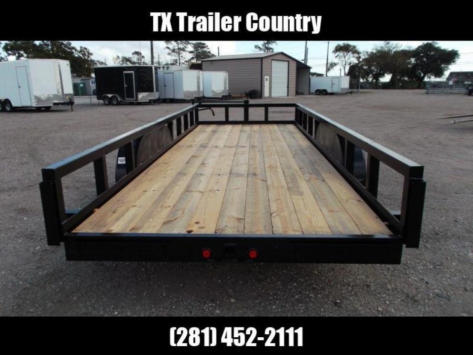 New 2027 J&C Trailers 83x20 14K Utility Trailer / 7000# Axles / 3" Heavy Duty Square Tubing / 5ft C-Channel Ramps