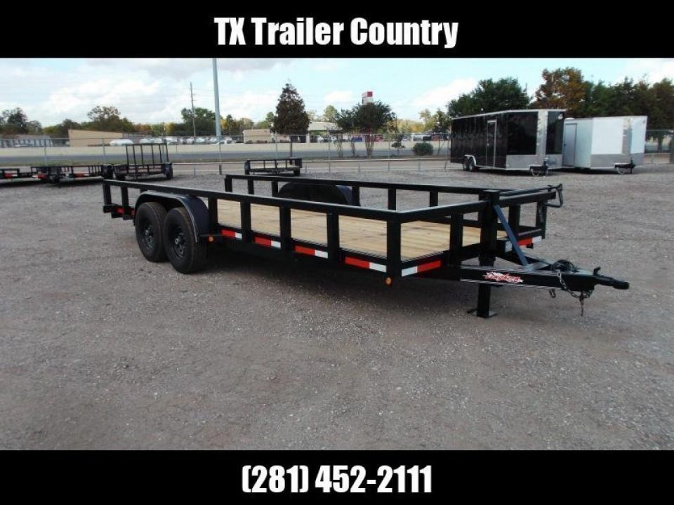New 2027 J&C Trailers 83x20 14K Utility Trailer / 7000# Axles / 3" Heavy Duty Square Tubing / 5ft C-Channel Ramps