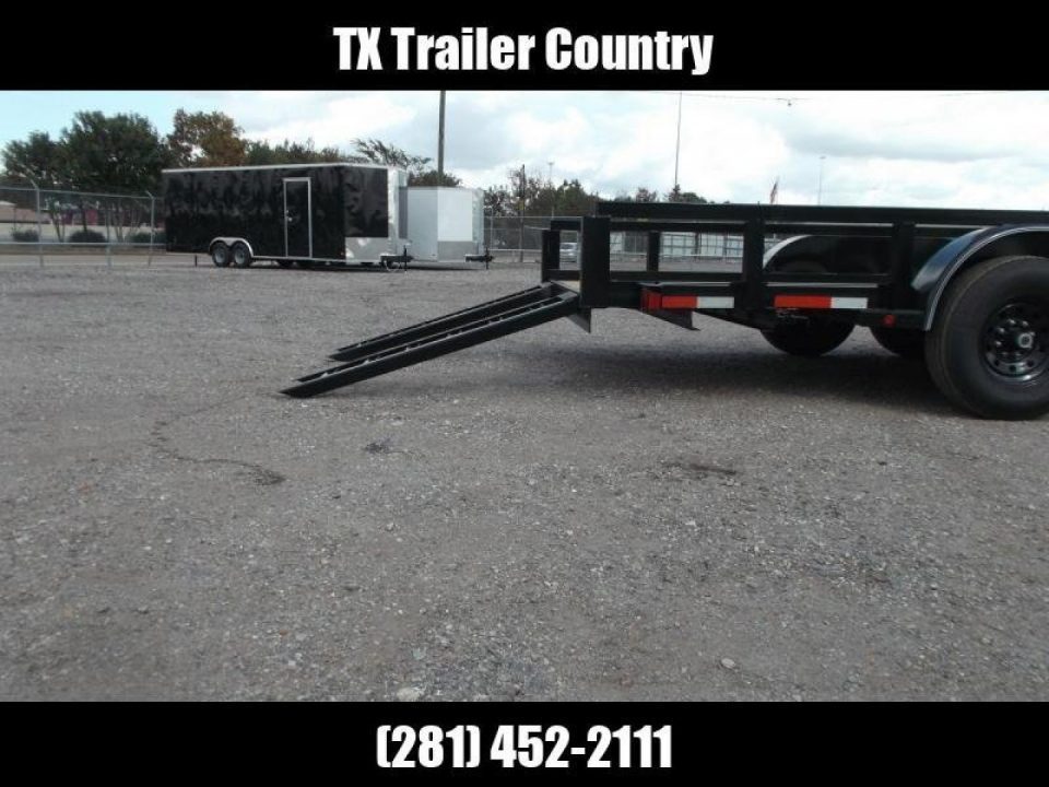 New 2027 J&C Trailers 83x20 14K Utility Trailer / 7000# Axles / 3" Heavy Duty Square Tubing / 5ft C-Channel Ramps