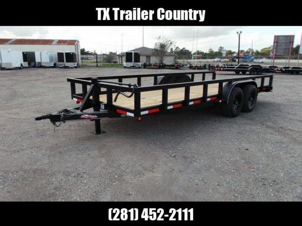 New 2027 J&C Trailers 83x20 14K Utility Trailer / 7000# Axles / 3" Heavy Duty Square Tubing / 5ft C-Channel Ramps
