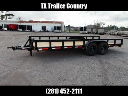 New 2027 J&C Trailers 83x20 14K Utility Trailer / 7000# Axles / 3" Heavy Duty Square Tubing / 5ft C-Channel Ramps