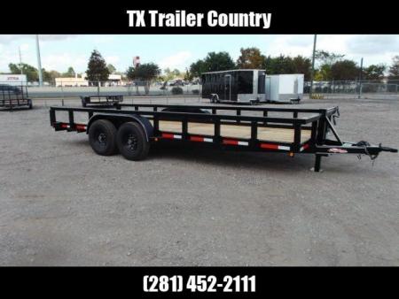 New 2027 J&C Trailers 83x20 14K Utility Trailer / 7000# Axles / 3" Heavy Duty Square Tubing / 5ft C-Channel Ramps