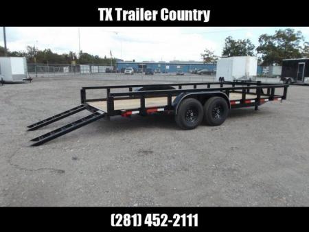 New 2027 J&C Trailers 83x20 14K Utility Trailer / 7000# Axles / 3" Heavy Duty Square Tubing / 5ft C-Channel Ramps