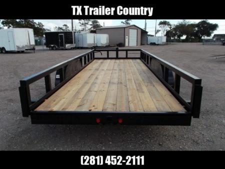New 2027 J&C Trailers 83x20 14K Utility Trailer / 7000# Axles / 3" Heavy Duty Square Tubing / 5ft C-Channel Ramps