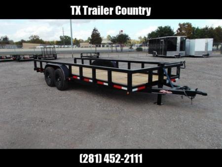New 2027 J&C Trailers 83x20 14K Utility Trailer / 7000# Axles / 3" Heavy Duty Square Tubing / 5ft C-Channel Ramps
