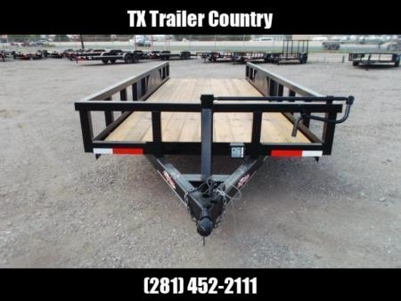 New 2027 J&C Trailers 83x20 14K Utility Trailer / 7000# Axles / 3" Heavy Duty Square Tubing / 5ft C-Channel Ramps