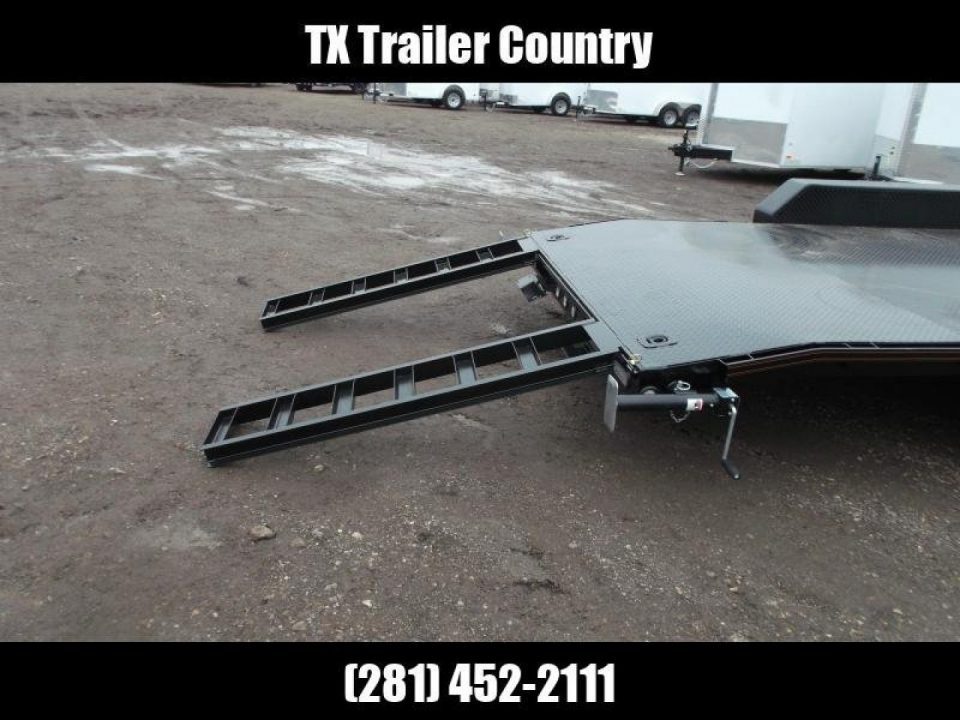 New 2027 J&C Trailers 83X20 7K Steel Deck Car Hauler / 2ft Dovetail / Bulldog Coupler / 5ft Ramps / LED's / Winch Plate
