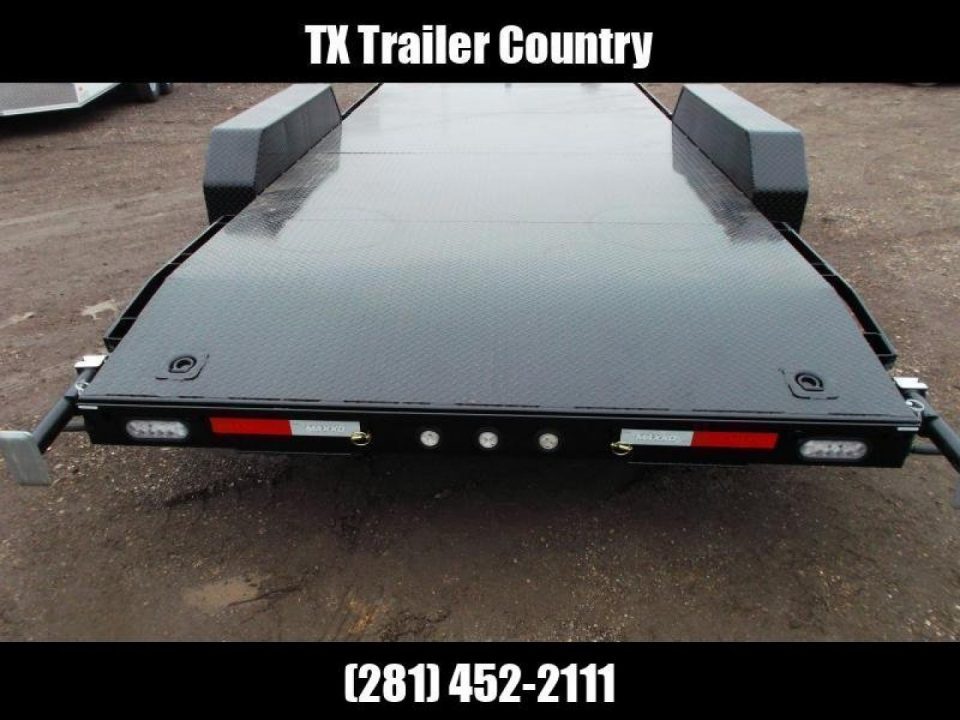New 2027 J&C Trailers 83X20 7K Steel Deck Car Hauler / 2ft Dovetail / Bulldog Coupler / 5ft Ramps / LED's / Winch Plate