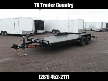 New 2027 J&C Trailers 83X20 7K Steel Deck Car Hauler / 2ft Dovetail / Bulldog Coupler / 5ft Ramps / LED's / Winch Plate