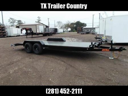 New 2027 J&C Trailers 83X20 7K Steel Deck Car Hauler / 2ft Dovetail / Bulldog Coupler / 5ft Ramps / LED's / Winch Plate