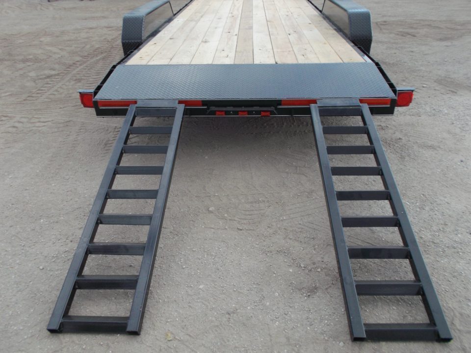 New 2027 J&C Trailers 83x20 7K Car Hauler / Racing Trailer / 2ft Steel Dovetail / 5ft Stow Away Ramps / Electric Brakes / LED Lights / Winch Plate