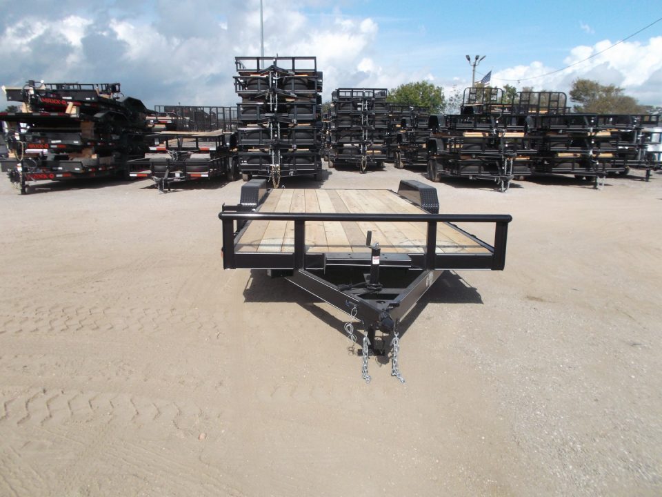 New 2027 J&C Trailers 83x20 7K Car Hauler / Racing Trailer / 2ft Steel Dovetail / 5ft Stow Away Ramps / Electric Brakes / LED Lights / Winch Plate