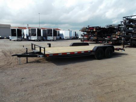 New 2027 J&C Trailers 83x20 7K Car Hauler / Racing Trailer / 2ft Steel Dovetail / 5ft Stow Away Ramps / Electric Brakes / LED Lights / Winch Plate