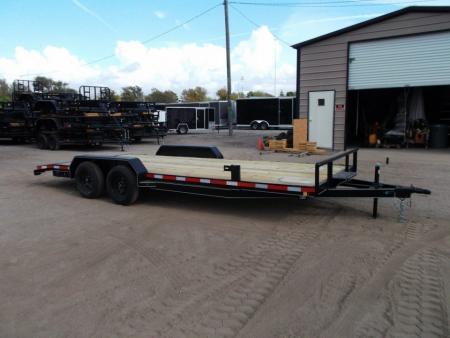 New 2027 J&C Trailers 83x20 7K Car Hauler / Racing Trailer / 2ft Steel Dovetail / 5ft Stow Away Ramps / Electric Brakes / LED Lights / Winch Plate