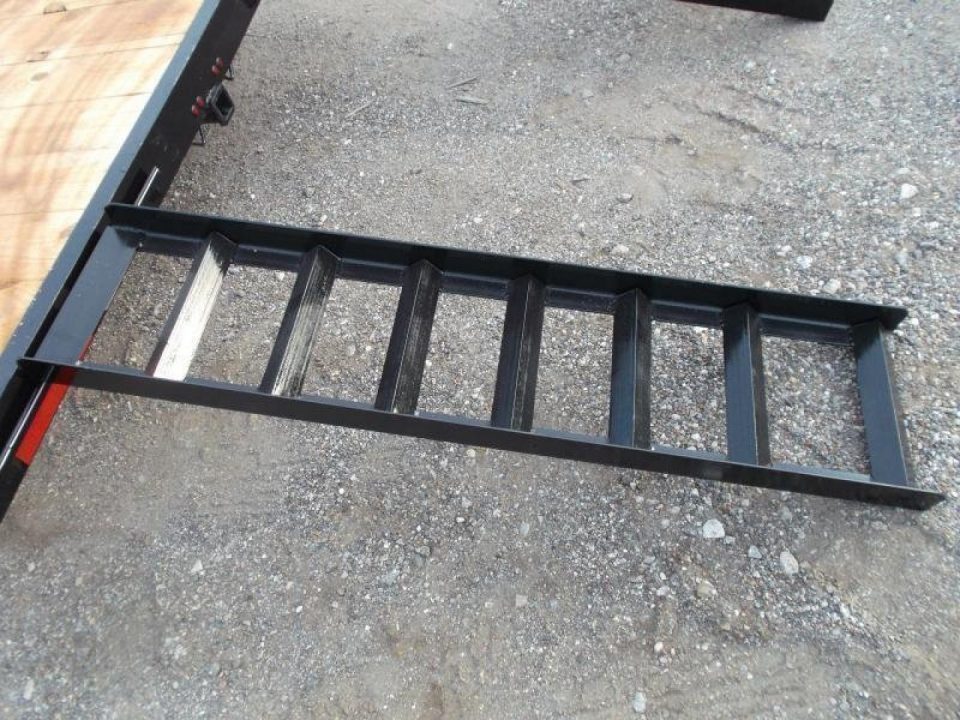 New 2027 J&C Trailers 83x20 Utility Trailer / Lowboy Trailer / 5ft Slide Out Ramps / Electric Brakes / 2" Bulldog Coupler / Heavy Duty Pipetop