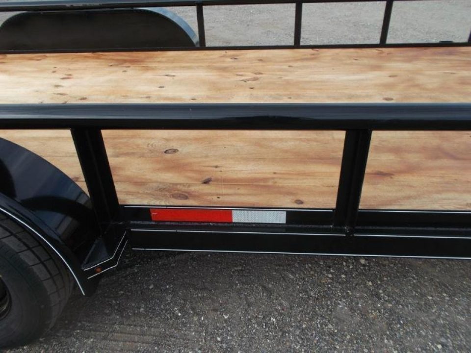 New 2027 J&C Trailers 83x20 Utility Trailer / Lowboy Trailer / 5ft Slide Out Ramps / Electric Brakes / 2" Bulldog Coupler / Heavy Duty Pipetop
