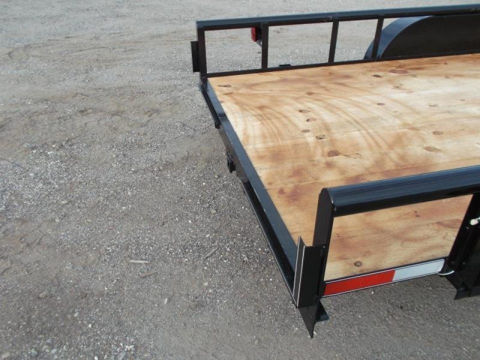 New 2027 J&C Trailers 83x20 Utility Trailer / Lowboy Trailer / 5ft Slide Out Ramps / Electric Brakes / 2" Bulldog Coupler / Heavy Duty Pipetop