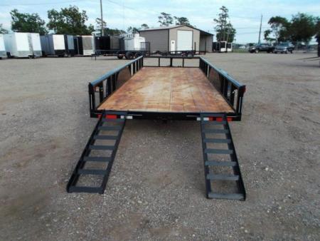 New 2027 J&C Trailers 83x20 Utility Trailer / Lowboy Trailer / 5ft Slide Out Ramps / Electric Brakes / 2" Bulldog Coupler / Heavy Duty Pipetop