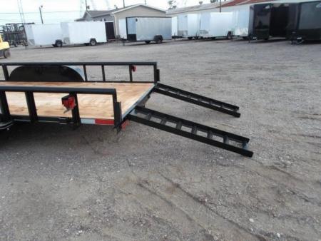 New 2027 J&C Trailers 83x20 Utility Trailer / Lowboy Trailer / 5ft Slide Out Ramps / Electric Brakes / 2" Bulldog Coupler / Heavy Duty Pipetop