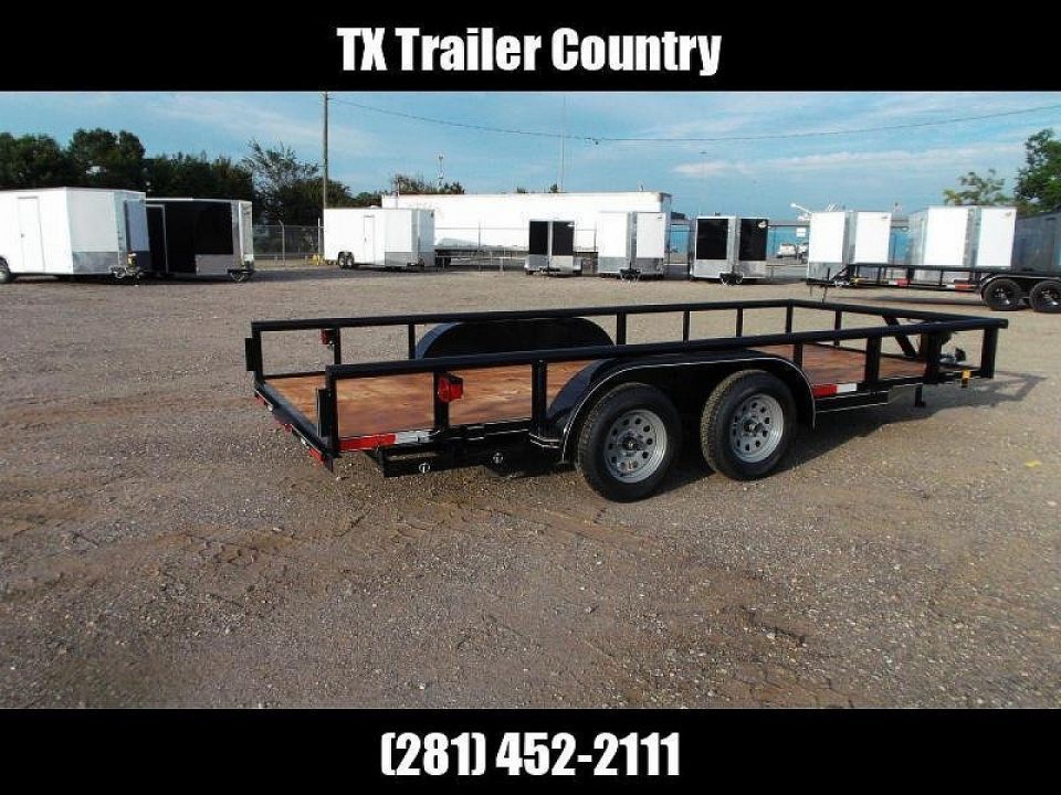New 2027 J&C Trailers 83x16 Utility Trailer / Lowboy Trailer / 5ft Slide Out Stow Away Ramps / Heavy Duty Pipetop / Electric Brakes / 2" Bulldog Coupler