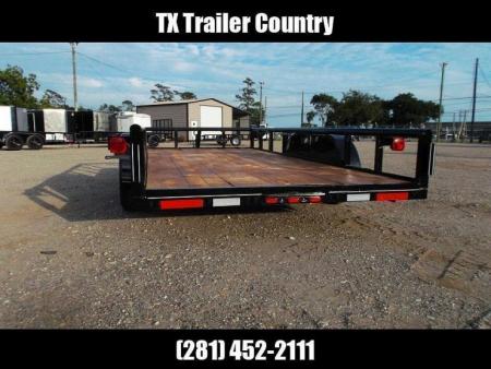 New 2027 J&C Trailers 83x16 Utility Trailer / Lowboy Trailer / 5ft Slide Out Stow Away Ramps / Heavy Duty Pipetop / Electric Brakes / 2" Bulldog Coupler