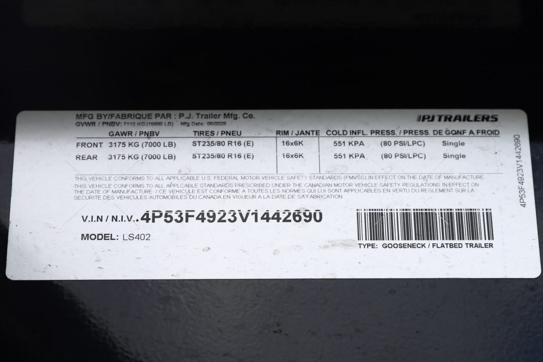 New 2027 8.5X40 PJ Gooseneck Equipment Trailer