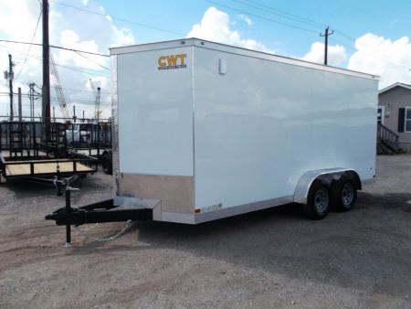 New 2027 Covered Wagon Trailers 7x16 Cargo Trailer / Enclosed Trailer / 7ft Interior / Extra Wide Ramp / 48  RV Door / .080 White Poly Core Semi-Screwless Exterior