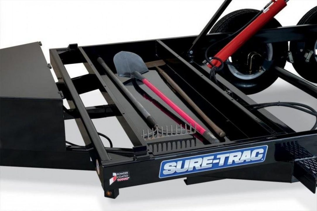 New 7 x 14 Sure-Trac HD Telescopic Dump Trailer, 14K GVWR ***w/Ramps, Combo Gate, Tarp Kit & Battery Charge