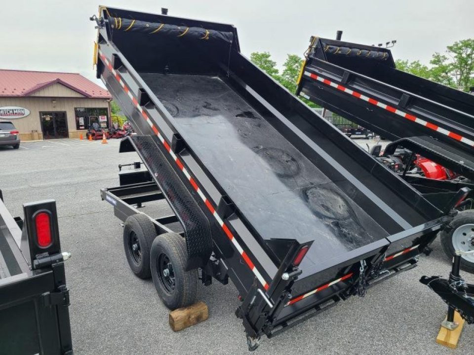 New 7 x 14 Sure-Trac HD Telescopic Dump Trailer, 14K GVWR ***w/Ramps, Combo Gate, Tarp Kit & Battery Charge